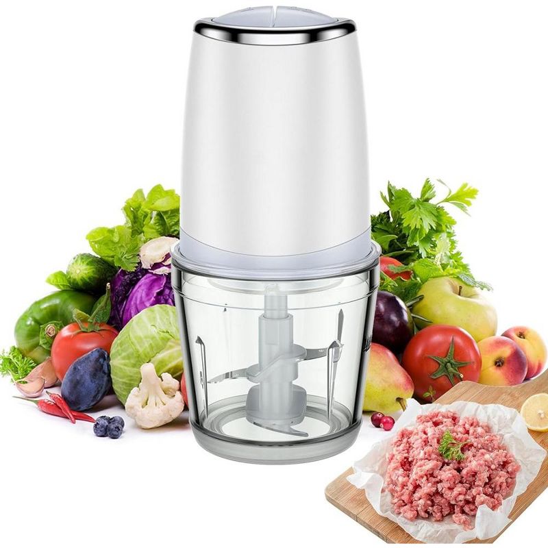 300W Mini Food Processor Electric Food Chopper 2 Speed with 2.5 Cup Glass Bowl, 1 of 9