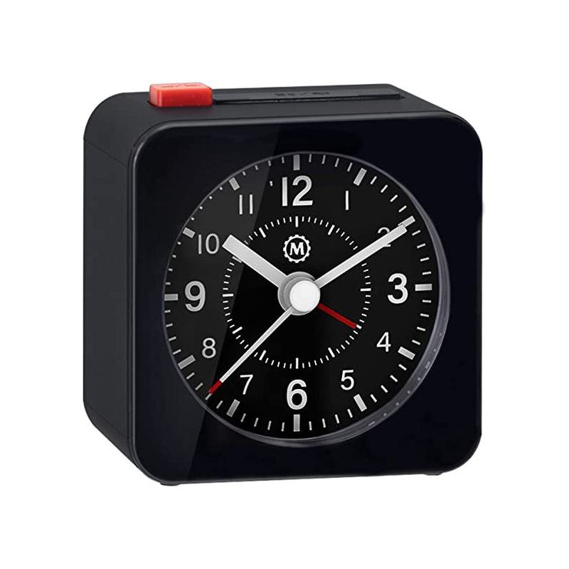 Marathon Mini Non-Ticking Analog Alarm Clock with Auto Back Light And Snooze Function, 1 of 8