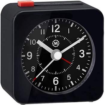 Marathon Mini Non-Ticking Analog Alarm Clock with Auto Back Light And Snooze Function
