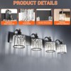 Crystal Matte Black Bathroom Vanity Light 6 Light Modern Bathroom Vanity Light Fixtures Over Mirror Bath - 2 of 4