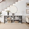 3-Tier Industrial Console Table, Narrow Long Entryway Table with Open Storage for Living Room, Foyer, Hallway - 3 of 4