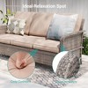 Sonkuki 3 Pieces Outdoor Patio Furniture Sets, Rattan Sofa with Ottoman Wicker Set for Backyard Porch, Garden, Poolside, Balcony - 4 of 4