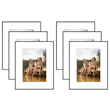 Americanflat Front Loading Picture Frame Set with Mat - Perfect for Photos and Wall Decor - Black