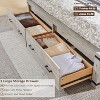 SinCiDo Farmhouse King-Sized Bed Frame 54" Headboard with 2 Large Drawers, Supported By Wooden Strips, No Spring Mattress Required, Noise Free - 2 of 4