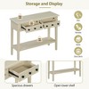 Rustic Console Table with Open Shelf and 2 Drawers, Wood Sofa Table Accent Entryway Table with Rubber Wood Legs - 4 of 4