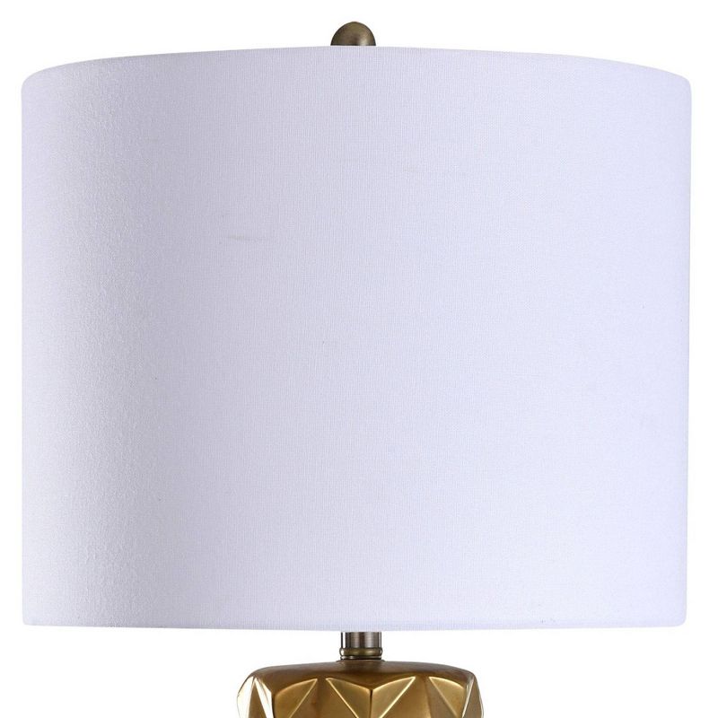 Zara Contemporary Ceramic Table Lamp with Clear Acrylic Base and Kelowna Shade Gold/White - StyleCraft, 3 of 5