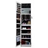 Jewelry Armoire With Full-Length Mirror, Jewelry Cabinet With 4 Lined Shelves-Cuddlewood - 3 of 4