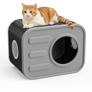 MooxvMoo Camera-Shaped Cat House in Waterproof Resin for Indoor & Outdoor Use, Durable Weatherproof Shelter for Cats, Easy to Assemble - 1 of 4