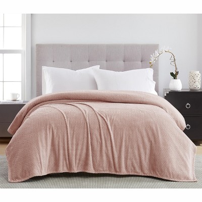 Kate Aurora Ultra Soft & Plush Oversized Queen Herringbone Embossed Fleece All Season Blanket