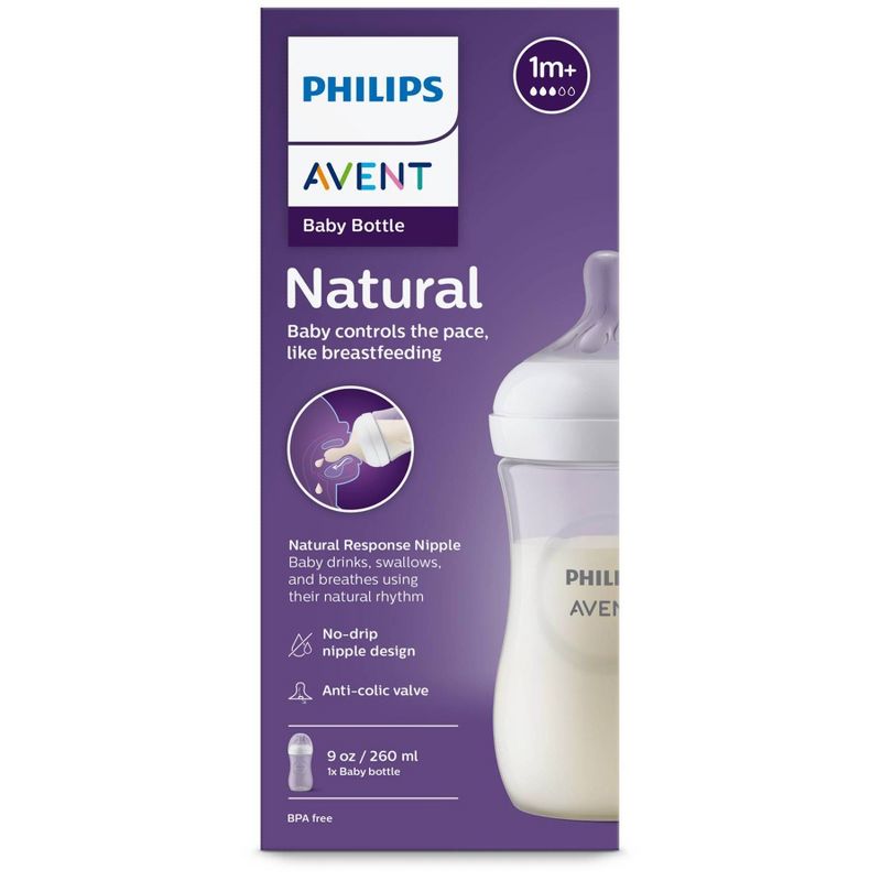 Philips Avent Natural Baby Bottle with Natural Response Nipple - Clear - 9oz, 3 of 40