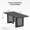 PexFix 79" x 33.5" Farmhouse Kitchen Dining Room Table Furniture Square Black Kitchen Table with Rattan Woven Legs for Kitchen Bar Living Room - 2 of 4