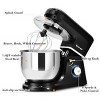 Costway Tilt-Head Stand Mixer 7.5 Qt 6 Speed 660W with Dough Hook, Whisk & Beater Black - 4 of 4