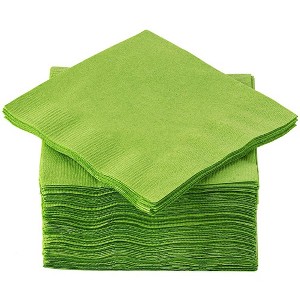 SparkSettings Kiwi Beverage Napkins, 5” x 5” 2 Ply Paper Napkins, Pack of 100 - 1 of 4