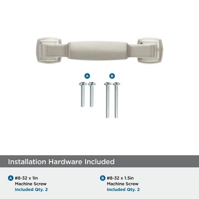 Satin Nickel Brushed Cabinet Pull with Mounting Hardware