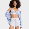 Women's Woven Triangle Bralette - Auden™ Light Blue - 3 of 3