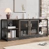 63" Farmhouse TV Stand for 65/75 inch TVs, Rustic Entertainment Center with Storage Cabinet for Living Room - 3 of 4