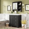 Whisen 30" Bathroom Storage Cabinet Bathroom Vanity with Mirror Cabinet, 3 Drawers and Adjustable Shelves - 3 of 4
