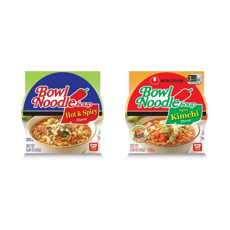 Nongshim Hot &#38; Spicy Soup Microwavable Noodle Bowl  - 3.03oz, 4 of 6