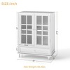 JUJABU Minimalist Wood Storage Cabinet with Glass Double Doors & Drawer for Dining Room, Living Room, Hallway or Entry - 4 of 4