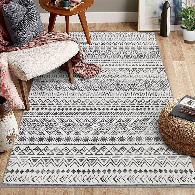 Bohemian Area Rug Geometric Distressed Rugs Washable Rug Non Slip Accent Throw Rugs Moroccan Carpet, 1 of 9