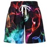 Boys Board Shorts Funny Graphic Swim Trunks Shark Pattern Bathing Suits Running Sports Swimwear Swimsuit for Beach Holiday 9-10 Years Purple - 3 of 4
