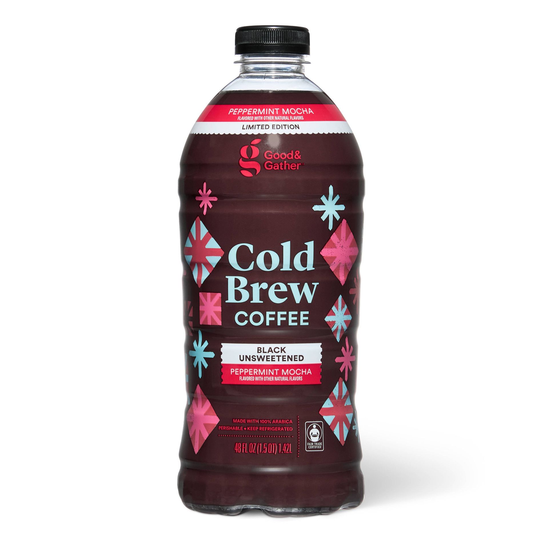 Black Unsweetened Cold Brew Coffee Peppermint Mocha - 48 fl oz - Good & Gather™