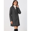 INSPIRE CHIC Women's Notched Lapel Double Breasted Raglan Sleeve Winter Coat - 3 of 4