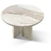 PAGED Modern Luxury Natural Marble Round Coffee Table for Living Room,Stylish Desigh Real Marble Center Table Tea Table End Table - 3 of 4