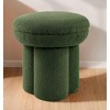 PAGED Accent Ottoman Mushroom-Shape Vanity Stool Upholstered Foot Stool with Shearling Teddy‑Like Fabric for Entryway, Bedroom - 4 of 4