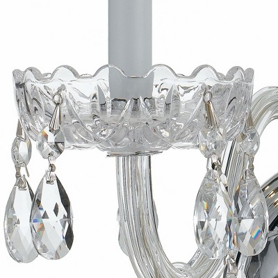 Elegant Polished Chrome 2-Light Wall Sconce with Clear Hand Cut Crystals