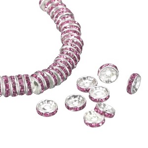 Unique Bargains Loose Shiny Rhinestone Rondelle Spacer Beads for DIY Earrings Necklaces 200 Pcs - 1 of 4