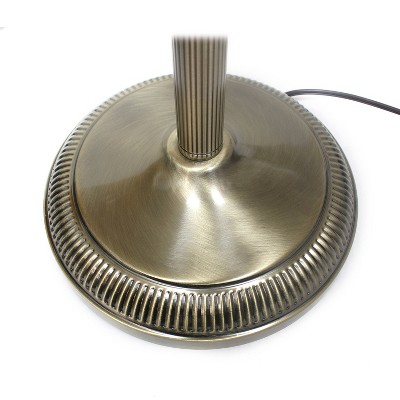 Antique Brass 3-Piece Lamp Set with White Bell Shades