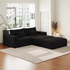 GDFStudio Gustave Modular 102" W Corduroy Upholstered Chaise Lounge/Sectional Sofa with Ottoman - 4 of 4