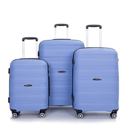 FURNIinspire Bag and Luggage Sets Stylish Hard Shell Suitcase Set 3 Piece Travel Luggage with Spinner Wheels for Family, Blue, 19.29"*11.42"*29.53"
