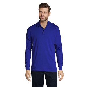 Lands' End School Uniform Men's Long Sleeve Interlock Polo Shirt - 1 of 4