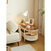 35.43" Tempered Glass and Metal Oval Movable Coffee Table with Storage Box and Universal Wheels - 4 of 4