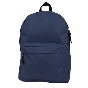 K-Cliffs Classic Backpack Simple Student school Bookbag 16" Unisex Everyday Travel Daypack Navy 1pc - 1 of 4