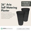 Tierra Verde Aria Indoor Outdoor Self Watering Tall Round Planter, Weatherproof for Patio, Garden, and Porch Use - 2 of 4