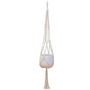 Trendspot Macrame Ceramic Planter - 5.7 in. - White - Case of 2 - 1 of 1