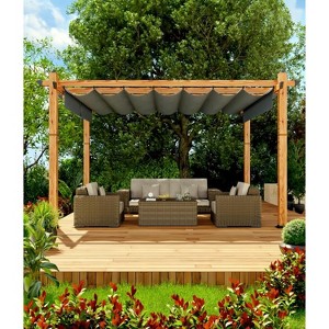 Outdoor Aluminum Pergola, Metal Freestanding Shelter with Adjustable Sun Shade Canopy, Reinforced Frame Outdoor Shelter for Patios - 1 of 4