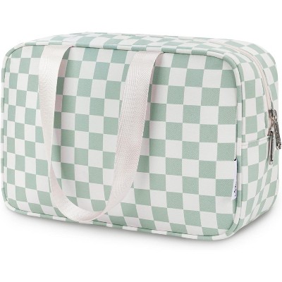 Narwey Large Checkered Travel Toiletry Bag Women Toiletries Bag Skincare Bag Makeup