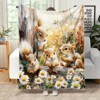 Lomsoe Squirrel Print Flannel Blanket - All Seasons Soft and Warm Throw Blanket for Bed, Napping, Camping, Travel, Office - 2 of 4