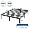 Lusimo 14 Inch Bed Frame Easy Assembly Metal Platform Bed with Steel Slat Support All Sizes - 3 of 4