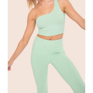 Women's Geo Spiral One Shoulder Sports Bra - mono b - 1 of 3