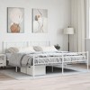 vidaXL Modern White Double Bed Frame with Supportive Metal Slats and Storage Space - 2 of 4