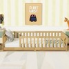 Grungis Twin Size Floor Bed for Kids,Modern Wood Toddler Bed with Heightened Safety Guardrails,Montessori Bed for Bedroom - 2 of 4