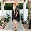 Anna-Kaci Women's Semi Sheer Boho Sequin Fringe Sparkle Drop Shoulder Shrug - 3 of 4