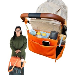 Sarah Wells Deluxe Stroller Caddy Organizer – Insulated, Machine-Washable with Crossbody Strap, Storage Pockets & Luggage Sleeve - 1 of 4