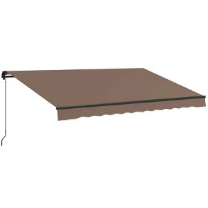 Resenkos Patio Awning, Outdoor Sun Shade Shelter Cover Awnings,16' x 10' Retractable Awning, 280gsm UV Resistant Sunshade Shelter, Brown - 1 of 4