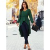 Seta T Women's High Low Hem Long Sleeve V Neck Elastic Waist Asymmetrical Irregular Hem Casual Tops Blouse - 3 of 4